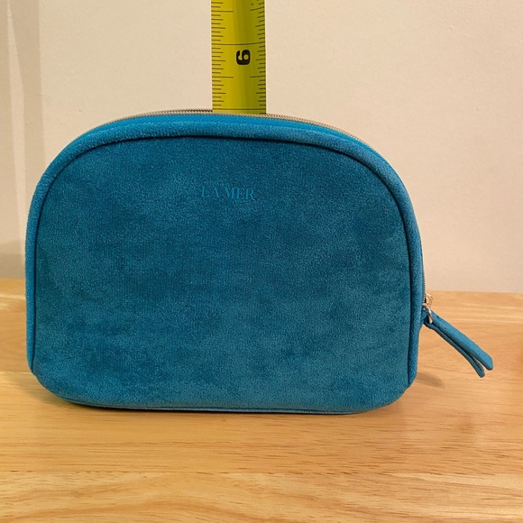 La Mer Teal Faux Suede Cosmetic Bag - Picture 10 of 11